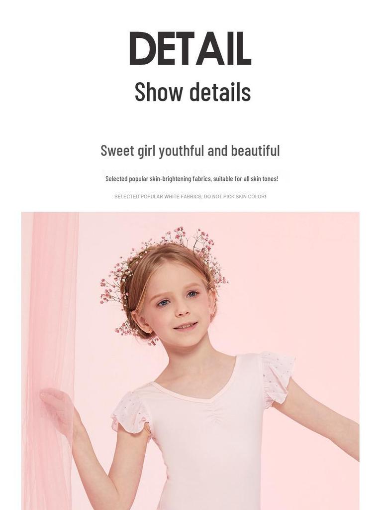 Girls' Summer Ballet Dance Dress - Short-Sleeved Toddler Chinese Skirt