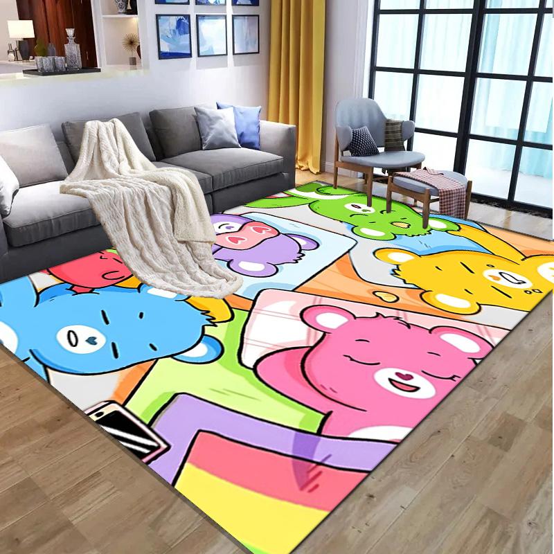 Care Bears Pattern Rug, Indoor/Outdoor Mat, for Picnic, Gameroom, Bedroom, Office, Living Room, Home Decor Carpet, Birthday Gift
