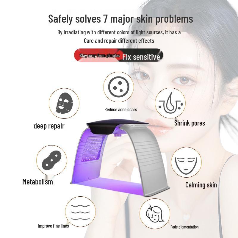 Foldable 7-Color LED Spray Spectrometer: Reduces Acne, Moisturizes, Whitens, and Tightens Pores