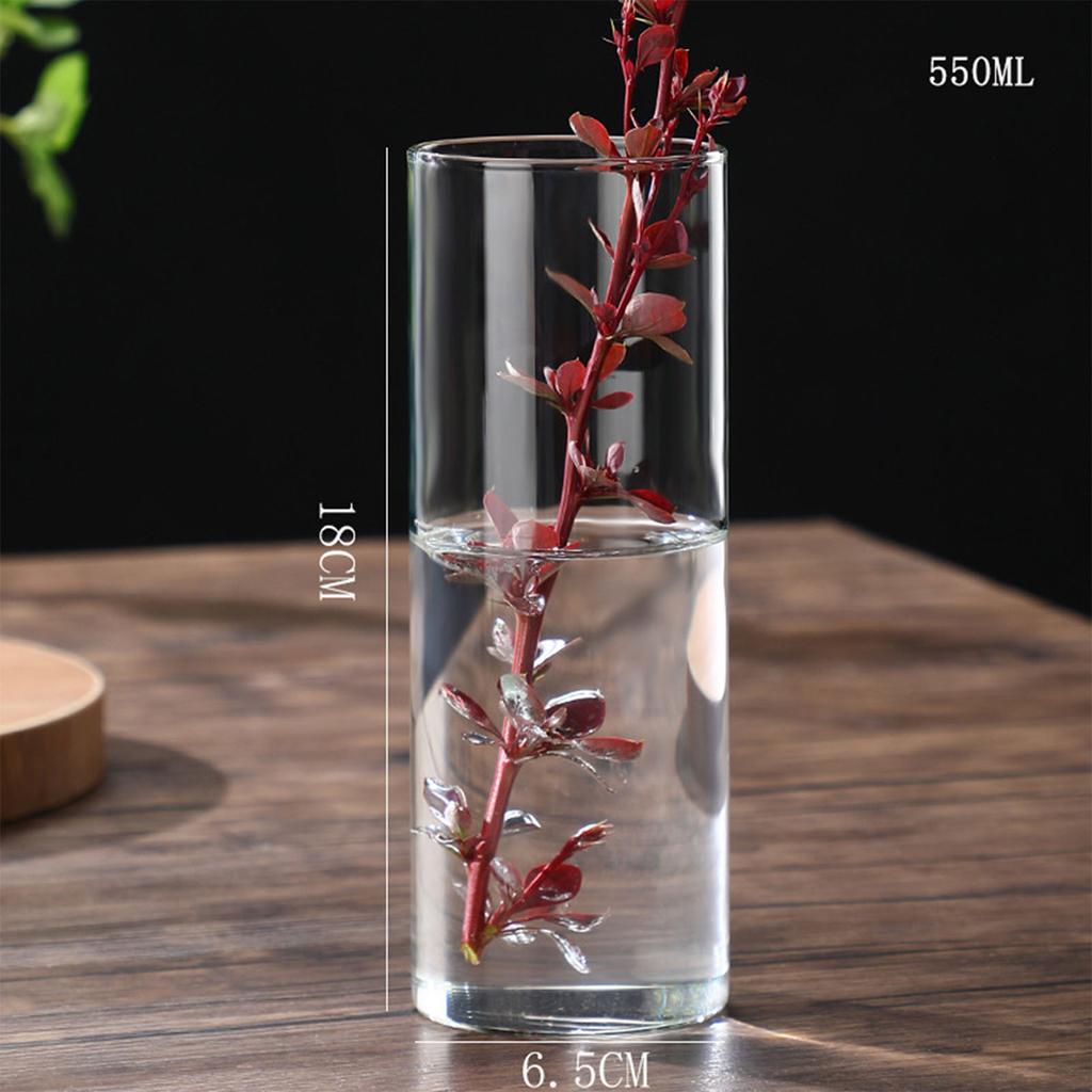 Transparent Glass Hydroponic Vase Modern Small Cylinder Flower Centerpiece Vases Use for Floral Wedding Home Decoration