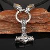 Men 'S Jewelry Room Gold Stainless Steel Leopard Head Viking Thor 'S Hammer Pendant Necklace 