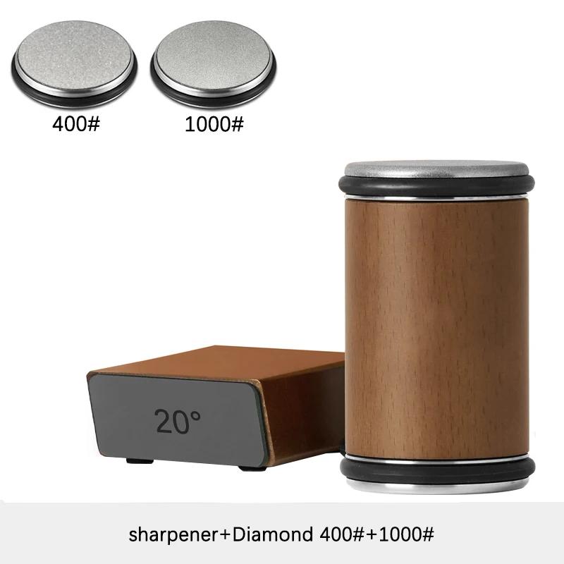 Точилка для ножей с вращающимся лезвием, магнитный держатель для ножей, набор алмазных точильных камней с углом заточки 15 и 20 градусов, кухонный аксессуар