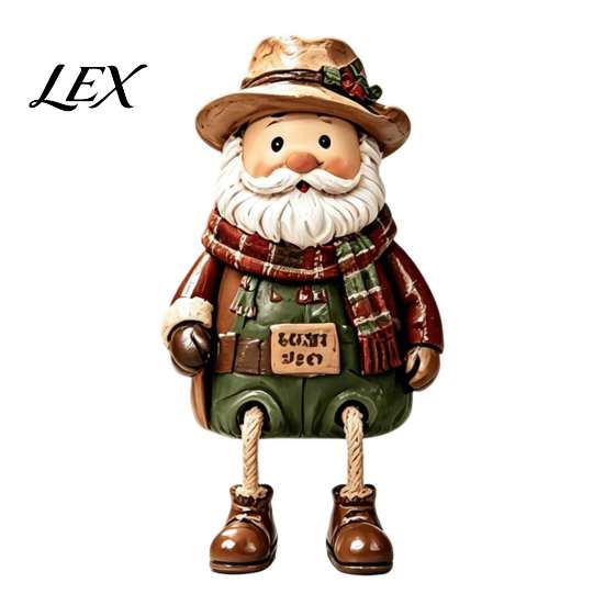 Decorative Fireplace Mantel Figures Christmas Shelf Sitter Figurines, Retro Farm Animal Hanging Leg Decor, Resin Character Figurines Ornaments