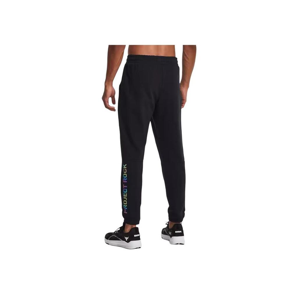 Under Armour Johnson Series Solid Color Elastic Waistband Tapered Knit Sports Pants Men Pants Black 1380158-001
