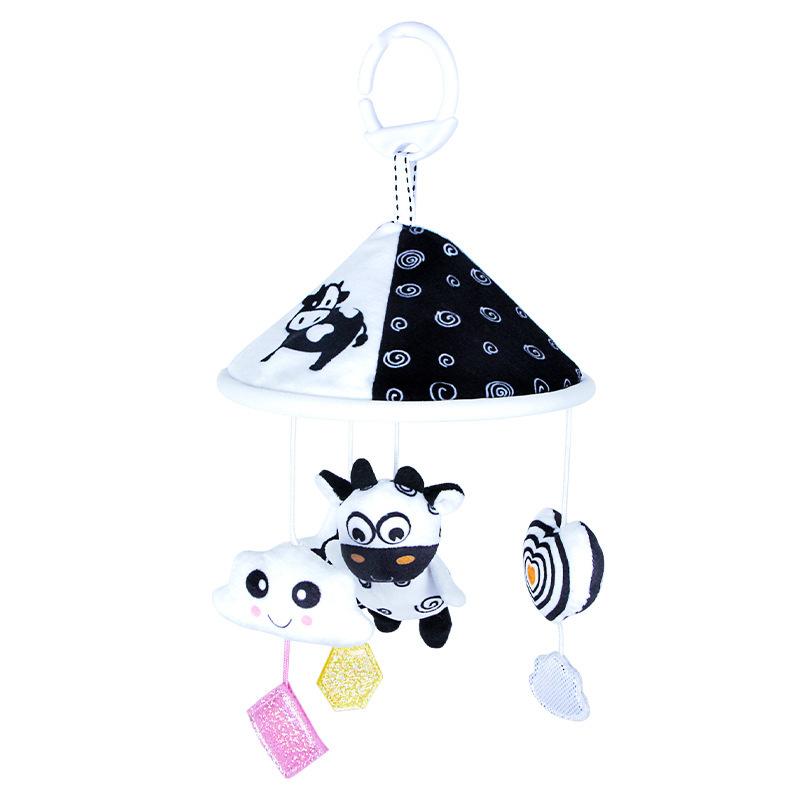 Black and White High Contrast Baby Toys Car Seat Toys for Newborn Hanging Stroller Toy for 0 12 Months Infant Rattle Toys