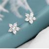 Bague Ringen Серьги-гвоздики из стерлингового серебра 925 пробы с муассанитом 1,2 карата, 6 камней, цветочные женские серьги для вечеринки, помолвки, ювелирные украшения