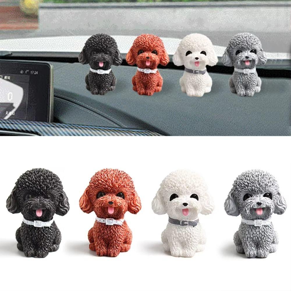 Cute Simulated Dog Figurine Resin Dog Ornament Car Accessories Dog Animal Model  Children Kids