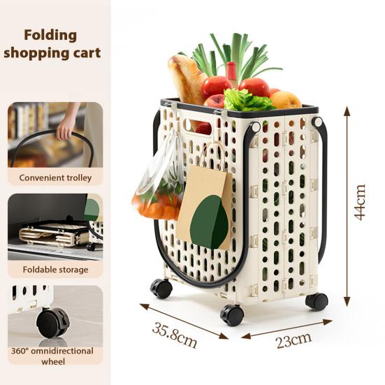 Yousheng Складная тележка для покупок Складная хозяйственная тележка с поворотными колесами на 360 градусов Легкая складная тележка на колесиках с крючками для продуктов