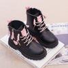 Girls' Martin Boots with Heart Design, New Spring and Autumn Style, Black Boots for Girls, Children's Short Boots for Older and Younger Girls