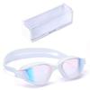 Adult swimming goggles, anti-fog, professional one-piece silicone large-frame electroplated swim goggles