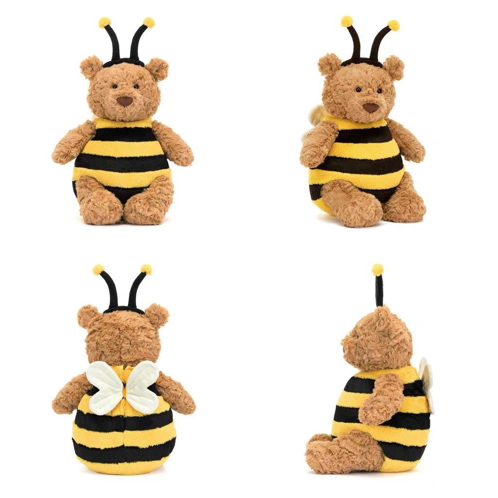 Bee Bear Plush Toy Cartoon Stuffed Doll Animal Bedroom Decoration Kids Gift