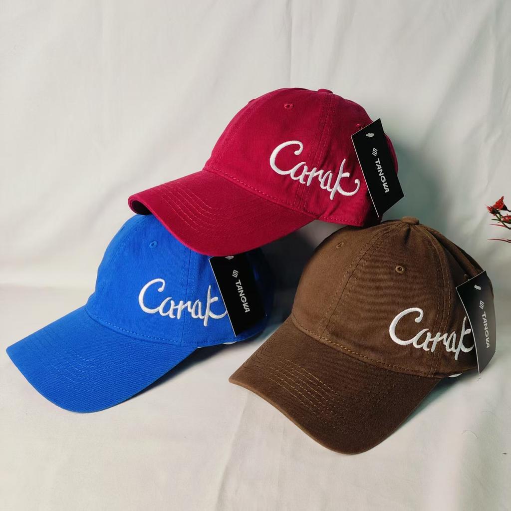 European and American street refreshing cap spring and summer letter embroidery curved brim hat men's and women's casual versatile baseball cap high