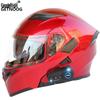 Cool Ride Treasure Bluetooth Full-Face Flip-Up Motorcycle Helmet with Dual Lens and FM Radio
