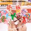 Personalized Lollipop Ballpoint Pen Colorful Small Bow Lollipop Pen Gift Pen 4ML