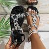 Elastic Rhinestone Flat Sandals Women Butterfly Flower Work Sandals Beach Slippers