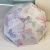 Butterfly Pattern Umbrella for Both Rain and Sun Protection UV Resistant Automatic Sunshade Compact and Portable Sunshade
