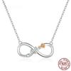 Authentic 925 Sterling Silver Rose Flower Infinity Love Short Neckalce for Women Choker Chain Luxury Bijoux