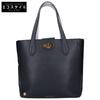 A.D.M.J. Accessoires De Mademoiselle Shrink Leather Turn Lock Tote Bag NavyUsed