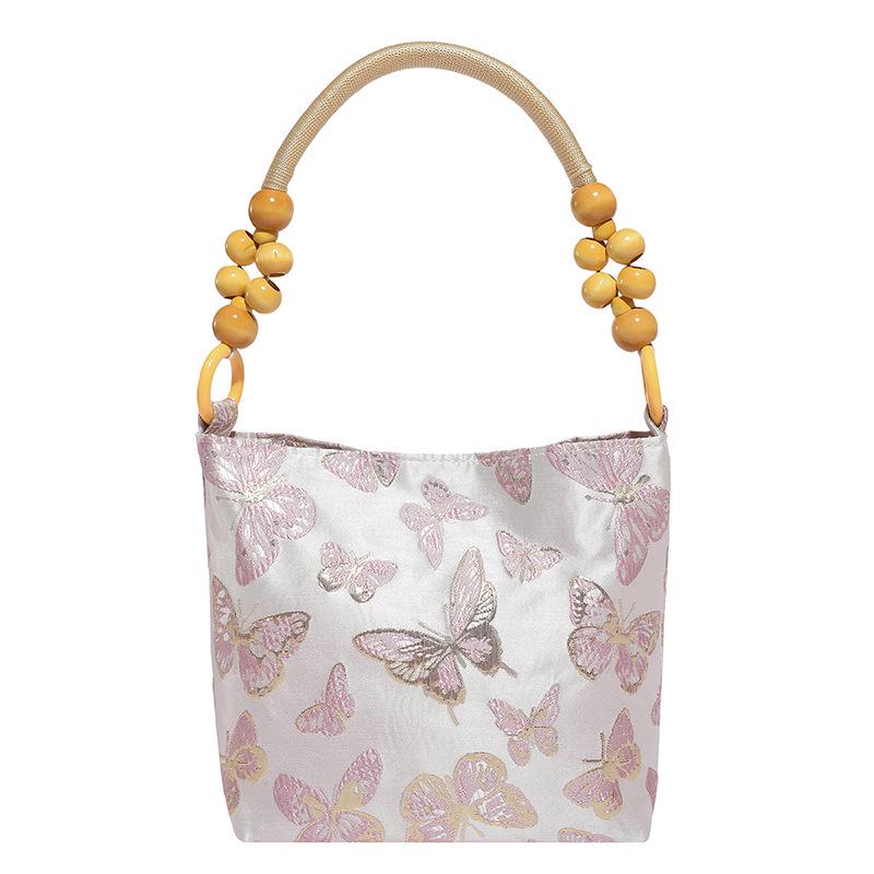 Осень 2025 Вышитая женская сумка-тоут под мышкой: Универсальный повседневный стиль ведра на плечо