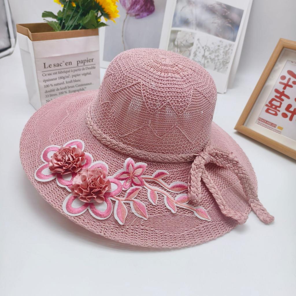 Летняя новая женская большая шляпа с карнизом, цветочная складная солнцезащитная шляпа, универсальная устойчивая к ультрафиолетовому излучению шляпа от солнца