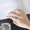 Buyee Кольцо из стерлингового серебра 925 пробы на безымянный палец Милая бабочка Белый циркон Открытое кольцо для женщин Модный тренд Изящное ювелирное изделие Круг