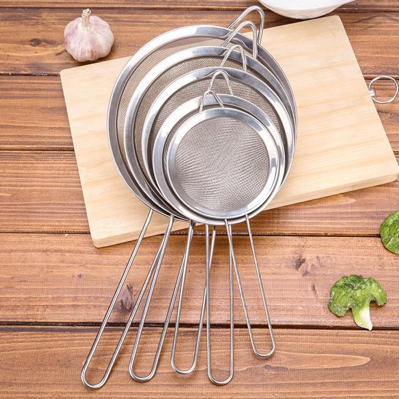 Wire Fine Mesh High Quality Stainless Steel 1PC Strainer Sieve Kitchen Tools 8Sizes Oil Strainer DIY Colanders Flour Sifter Beads