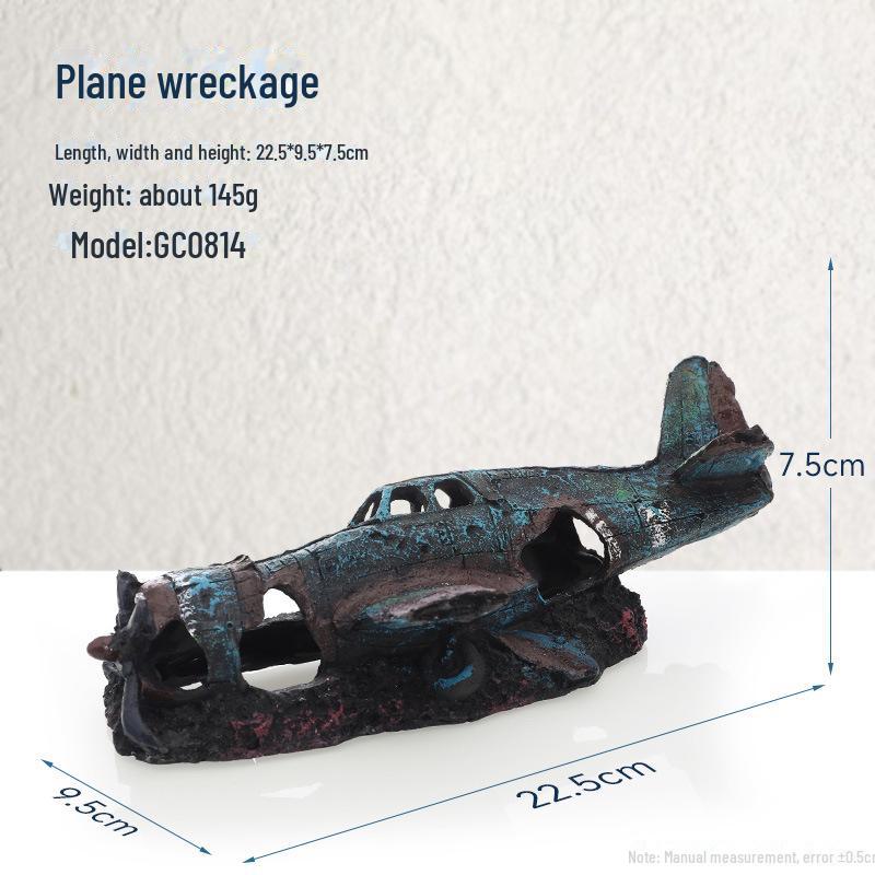 Декорация для аквариума в виде смоляного пиратского кораблекрушения с реалистичной детализацией
