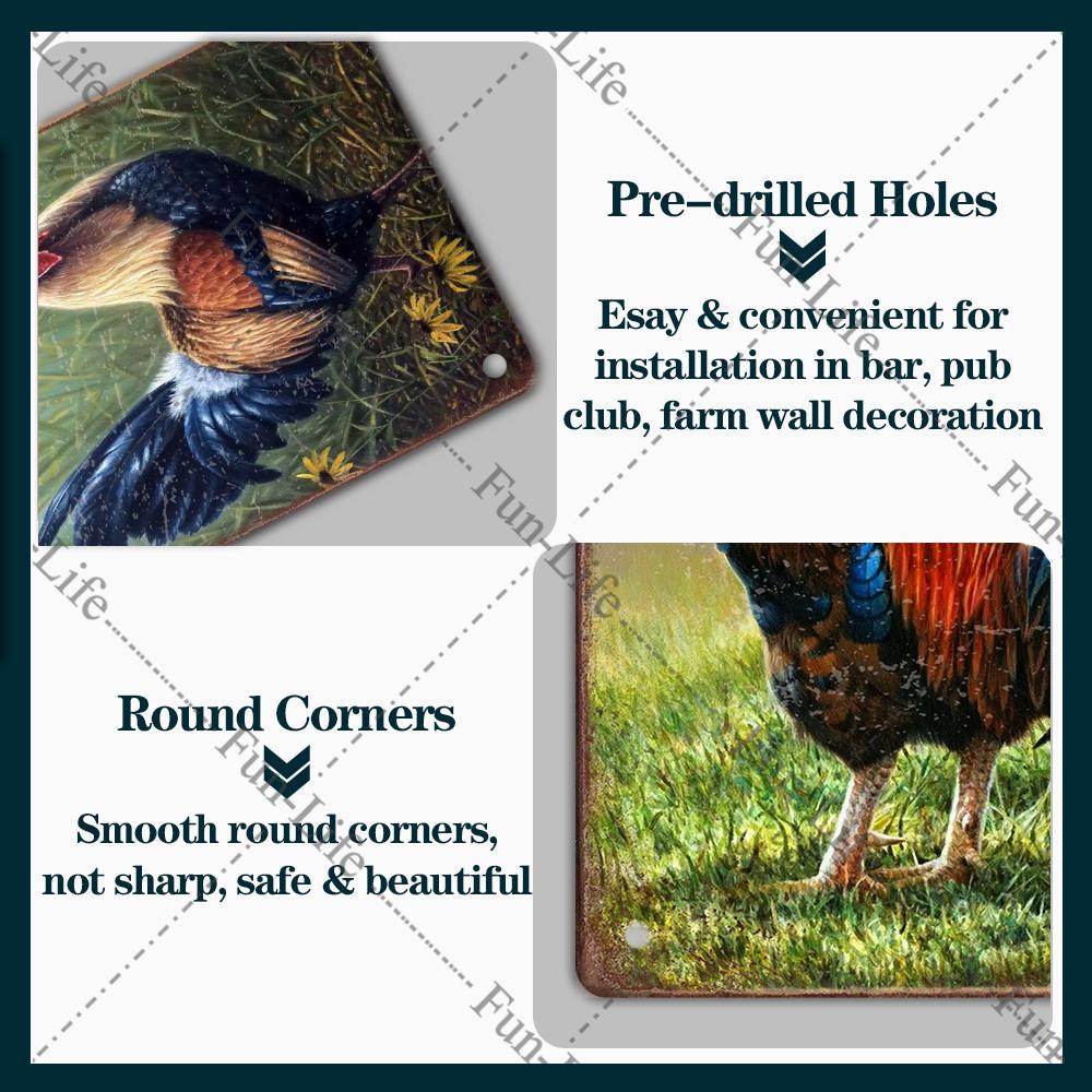 Винтажный постер с курицей, металлические жестяные знаки, тарелка, петух, куриное яйцо, ретро-налет, домашний декор на стену, 20x30 см