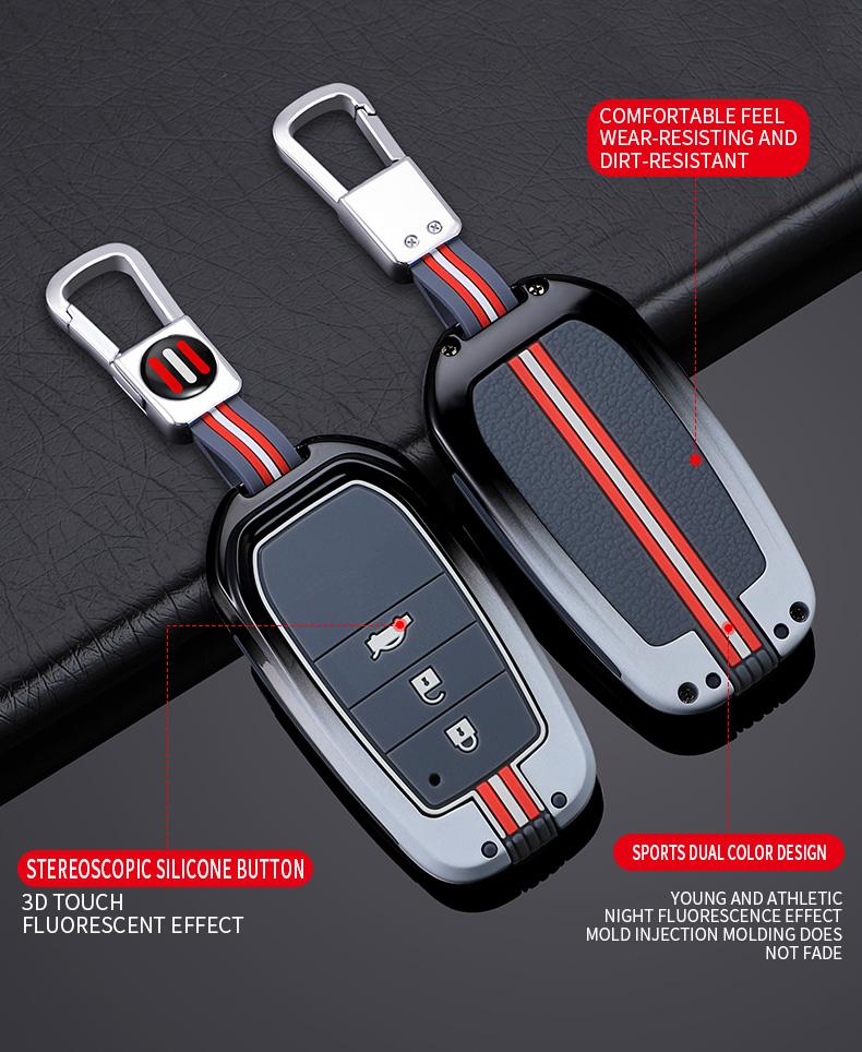 Чехол-накладка для автомобильного ключа-пульта из цинкового сплава для Toyota CHR Prado 2017 2018 Prius Camry Corolla RAV4 2020 2025 2025 2025 Автоаксессуары