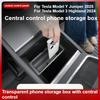 For Tesla Model 3 Highland Model Y Juniper 2025 2026 Central Control Box Transparent Central Phone Storage Box Auto Interior Dec