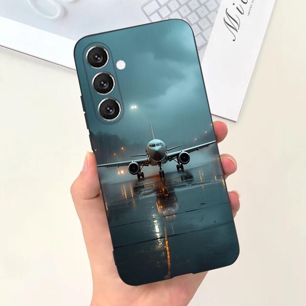 Чехол для телефона с изображением самолета Чехол для телефона для Samsung S25, S24, S21, S22, S23, S30, Ultra, S20, Plus, Fe, Lite, Note, 10, 9, 5G Черный чехол