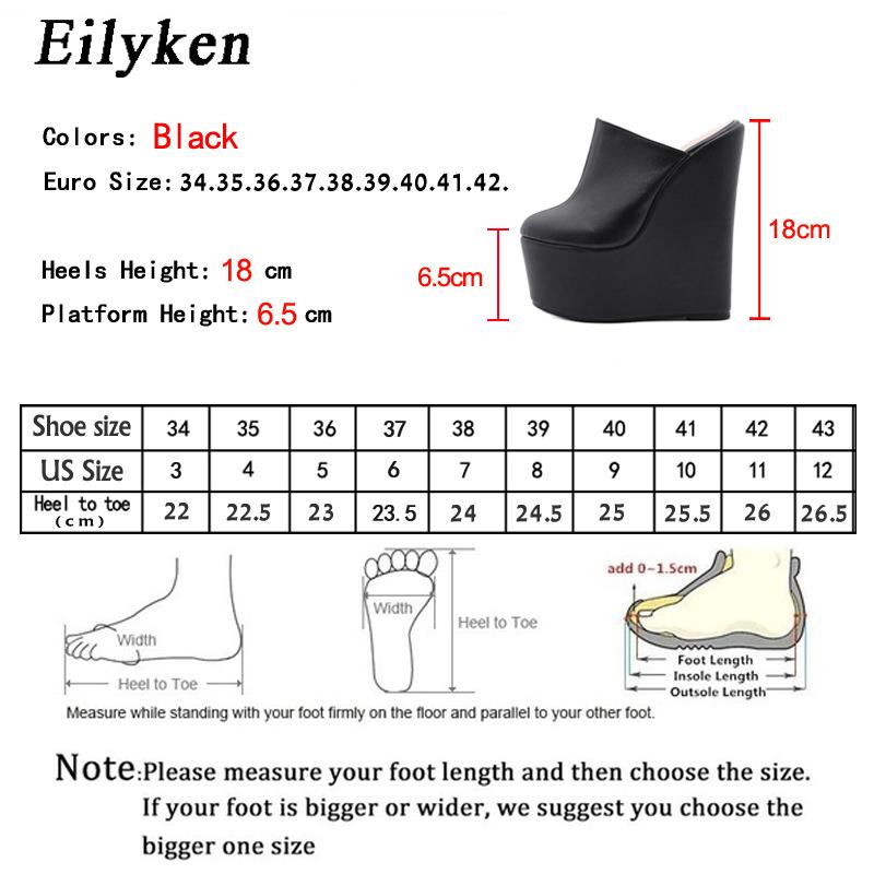 Fashion Eilyken New Spring Super Platform Wedges High Heel Women Slippers Nightclub Sandals Mules Party Shoes