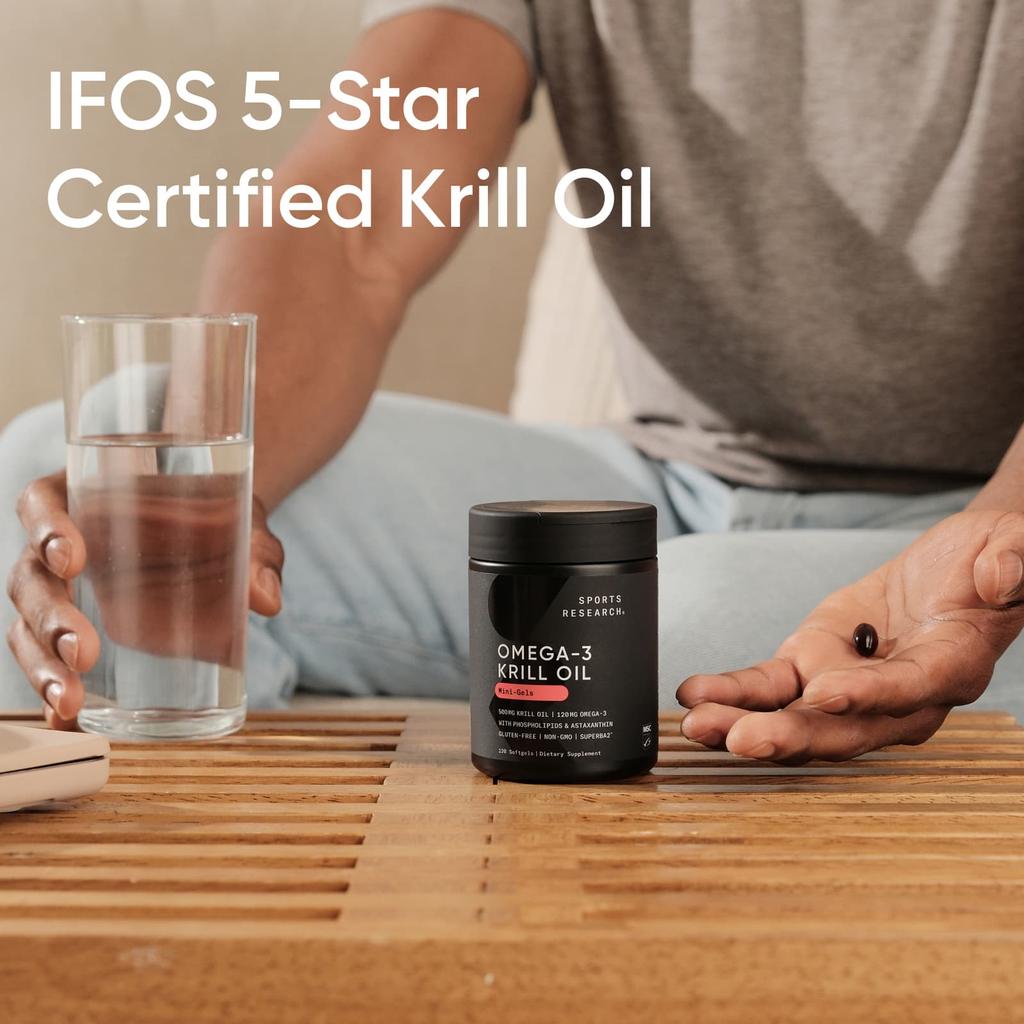 Sports Research SUPERBA 2 Antarctic Krill Oil, Contains Astaxanthin, 500mg, 120 Softgels