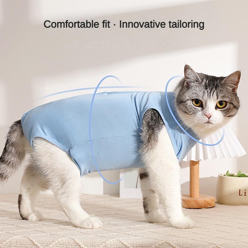 Cat Weaning Suit Anti-licking Recovery Clothes After Surgery Soft Puppy Kitten Jumpsuit Suit Pet Vest Clothing Summer Breathable Cotton Dog Clothing