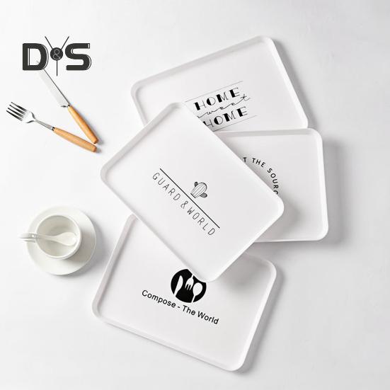 Сервировочный поднос, универсальная моющаяся пластиковая прямоугольная посуда для завтрака, фруктового хлеба, еды для подарков