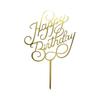 New Happy Birthday Cake Toppers For Baby Kids Adult Birthday Party Cake Decoration Gold  Acrylic DIY Baking Cake Tools