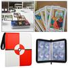 Game Card Collection Book 4 Pockets Fits 400 Cards with 50 Removable Sleeves Zipper Closure Card Binder Trading Card Holder Game Card Case Book