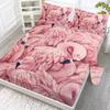 4-Piece Stacking Flamingo Set, Flocks Of Flamingos Gathering, Including 1 Flat Sheet, 1 Duvet Cover, 2 Pillowcases (Gift)