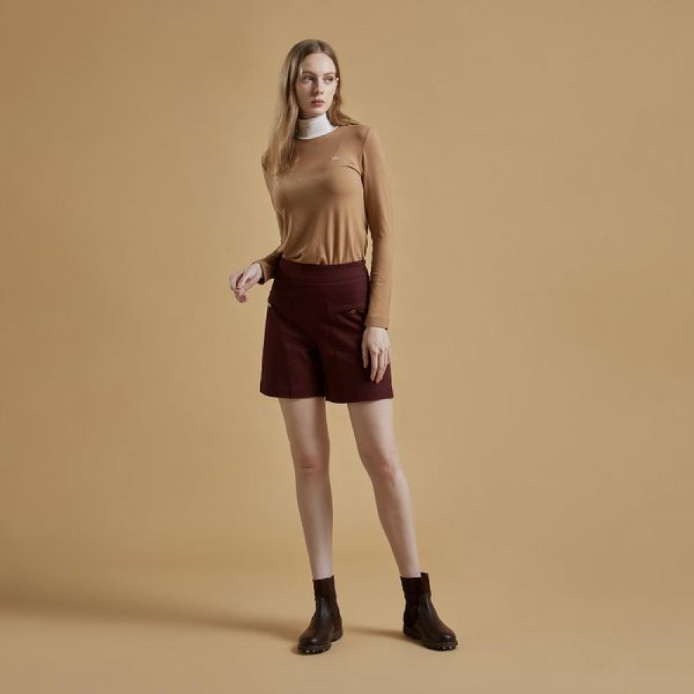 Lambda Women S Gold Button Pocket ShortS Maroon Burgundy 26332