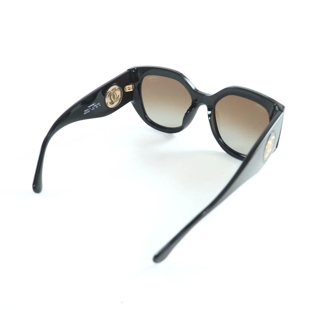 Pristine CHANEL sunglasses Butterfly shape black Women 5550-A Used