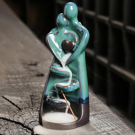 Водопад Курильница Пара Керамика Орнамент Объятие Статуя Любви Творческий Освежитель Воздуха Ручной Работы Конус Благовоний