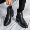 Fashion Luxury Brand Classic Mens High-heeled Boots Chelsea Fashion Leisure Shoes British Style Leather Ankle Boots Casual Trend Boots