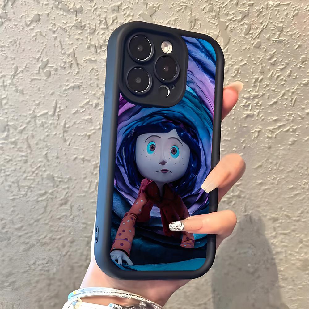 Anime Hot C-Coraline Phone Case For IPhone 17 Pro Max 16 15 14 Pro Max IPhone 13 Pro Max 11 Plus Silicone Cover