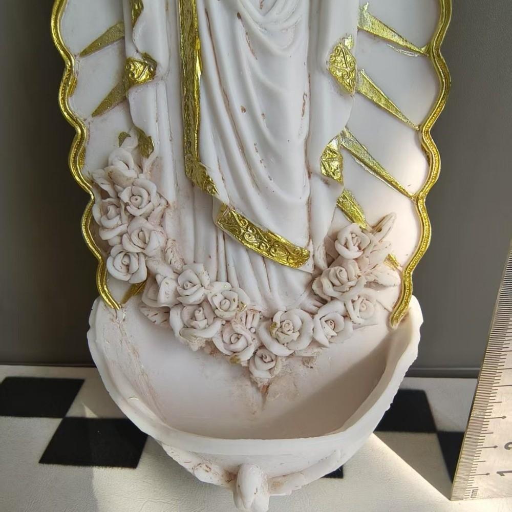 Religious Virgin Mary Holy Water Font Wall Mounted Mary Wall Hanging Font Home Decor