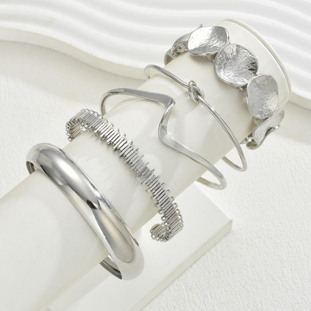 5Pcs/Set Gold Color Knot Cuff Bracelets Metal Women's Hand Bracelet  Jewelry Gifts