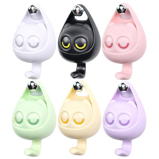 3Pcs Wall Hook Self-adhesive Cartoon Cat Shape Hook Strong Multi-purpose Hangers for Hats Backpacks Keys