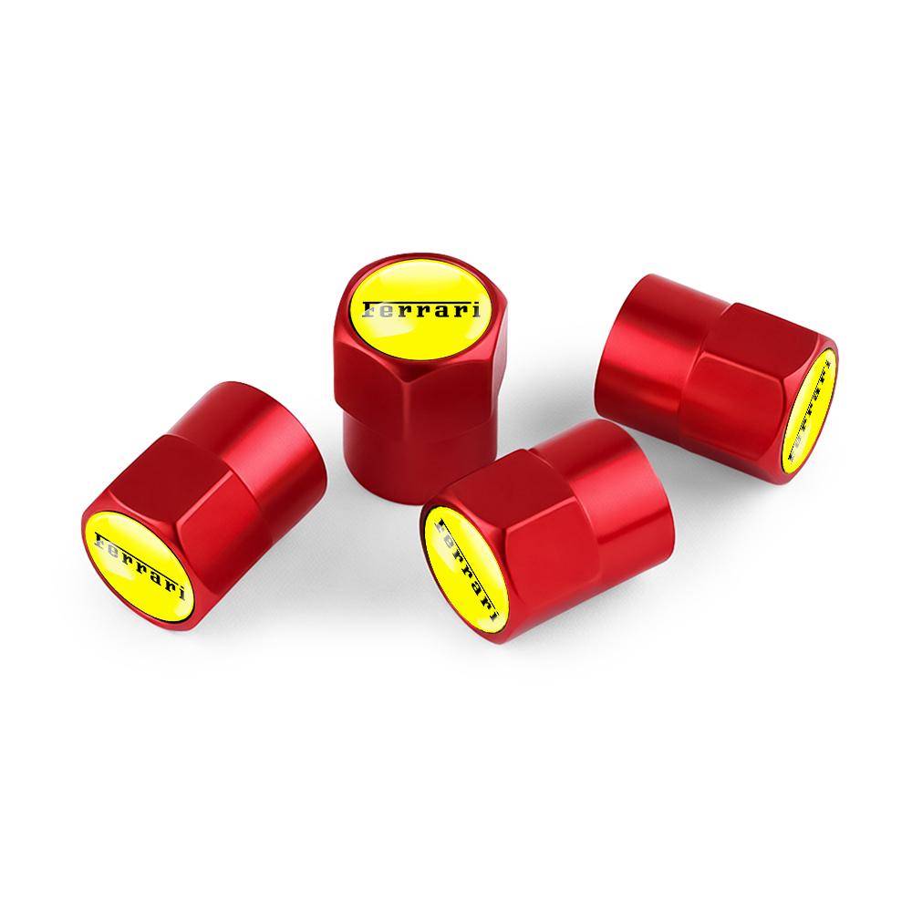 4pcs Car Aluminum Styling Emblem Wheel Tire Valve Stem Air Caps For Ferrari Roma 488 296 SF90 F8 F80 849 KC23 SP8 F40 599 575M JG4