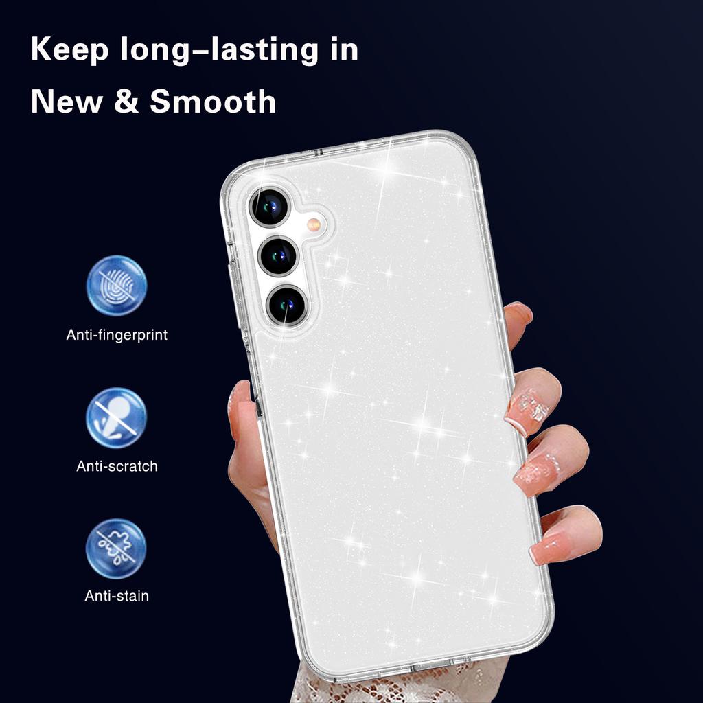 For Samsung Galaxy A26 5G Case Sparkly Powder Glitter Shiny Soft TPU+Hard PC Back Cover