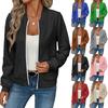 Womens Zip Up Jackets Dressy Long Sleeve Sweatshirt Button Down Jacket Fall Shirts With Pocket