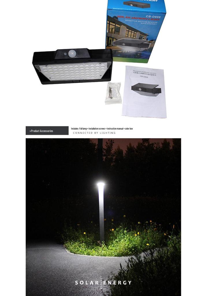 Solar-Powered Outdoor Rainproof Motion Sensor Patio Light